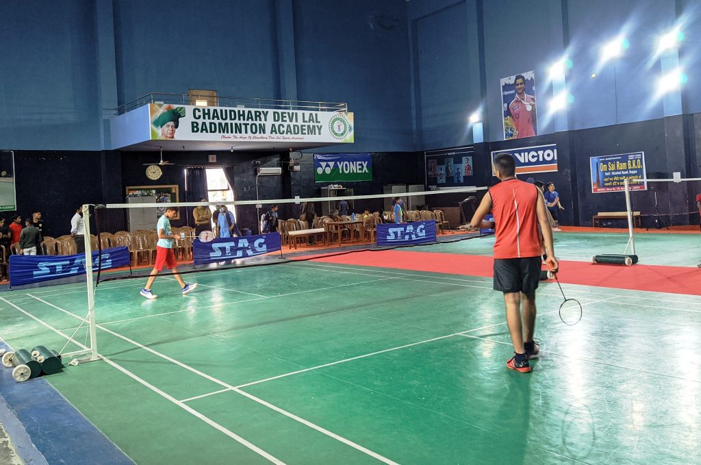 Badminton Player in court