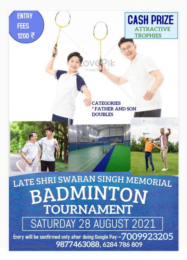 Father & Son Doubles Badminton Tournament (Ropar) – Badmintonpb