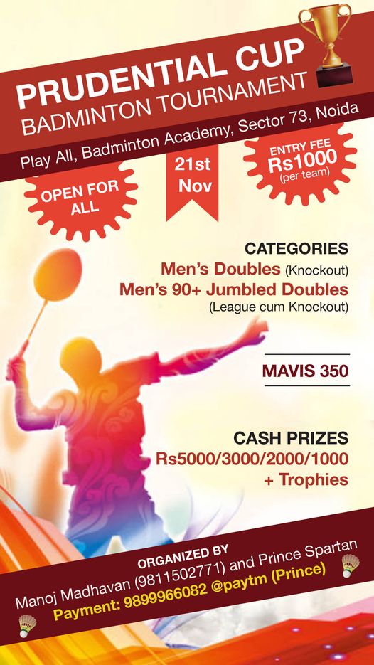 PRUDENTIAL CUP BADMINTON TOURNAMENT