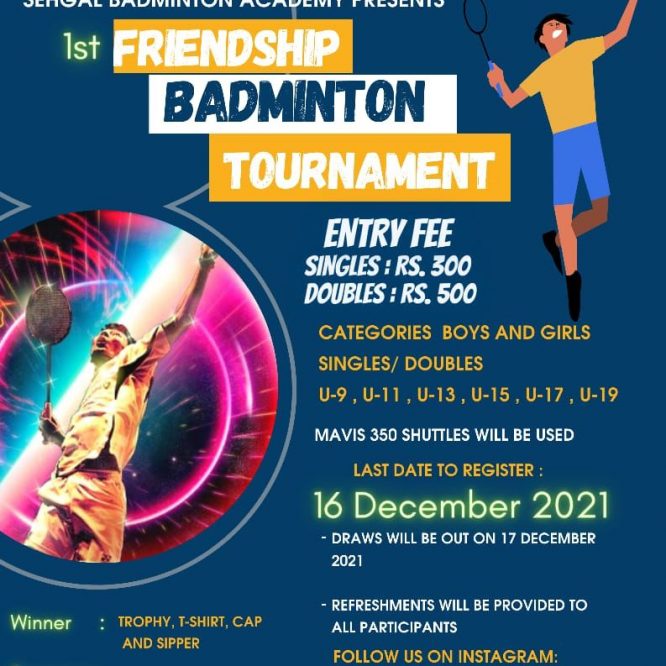 1st Friendship Badminton Tournament 18-19 Dec.2021