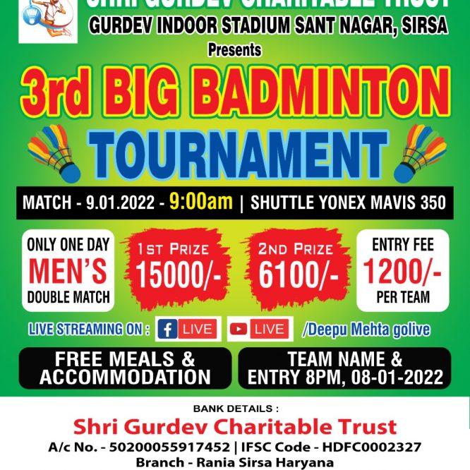 3rd Big Badminton Tournament