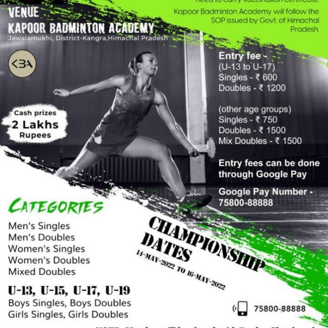 J Kapoor Memorial Badminton Tournament 2022