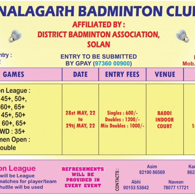 BADDI BADMINTON LEAGUE