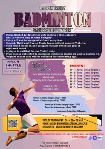 1st Open Tricity Badminton Tournament