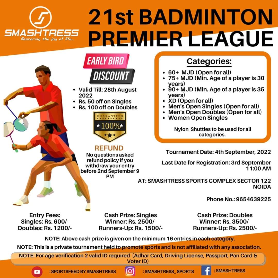 Smashtress Badminton Premier League, Noida