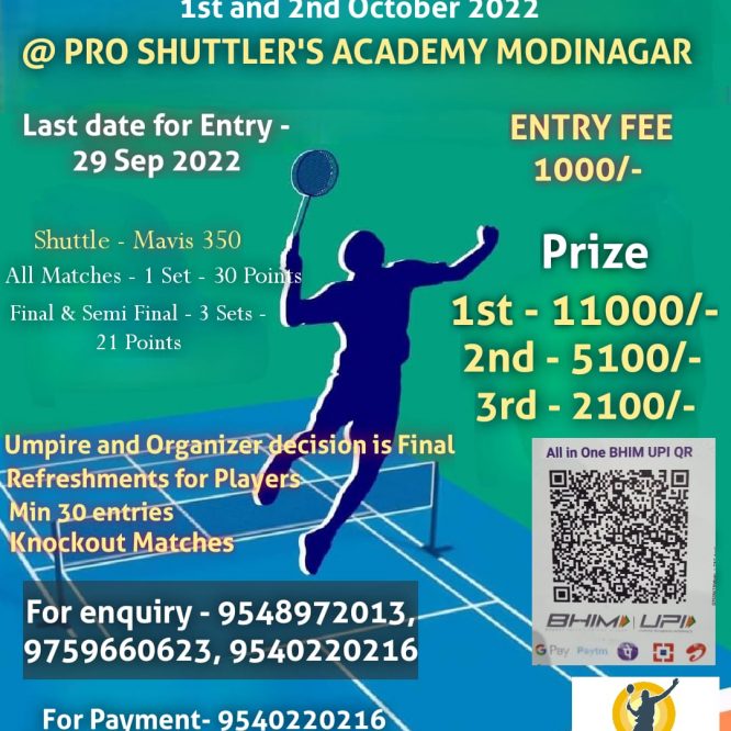 Open Doubles Badminton Tournament Modinagar Ghaziabad