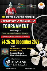 5th Mayank Sharma Memorial Badminton Tournament