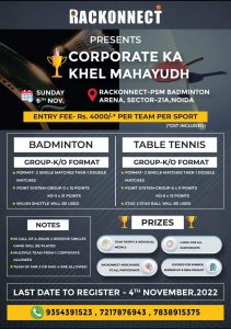 Corporate Ka Khel Mahayudh - Badminton and Table Tennis