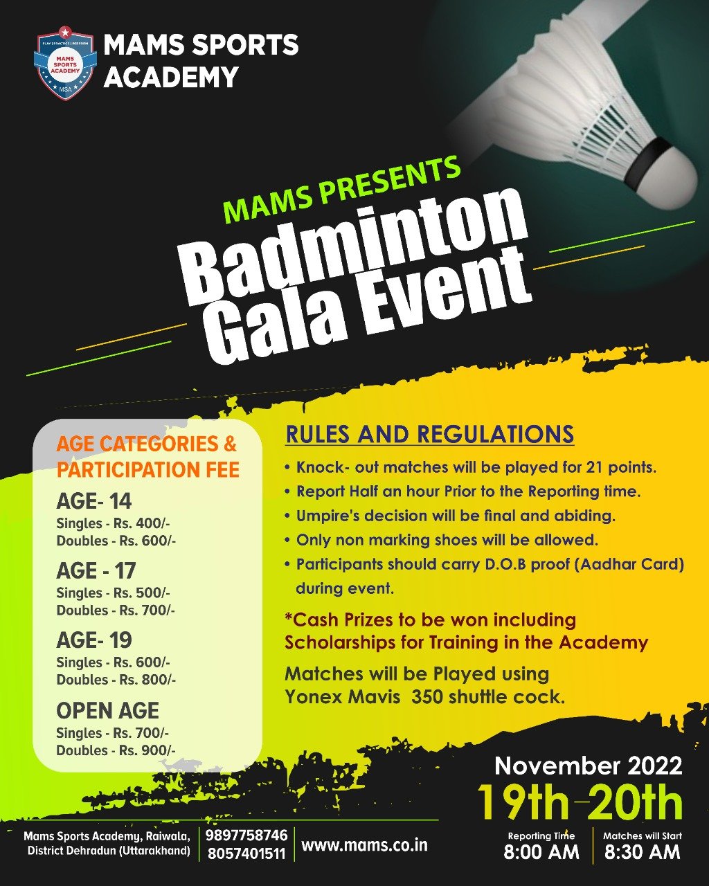 MAMS Academy Badminton Gala Event Badmintonpb