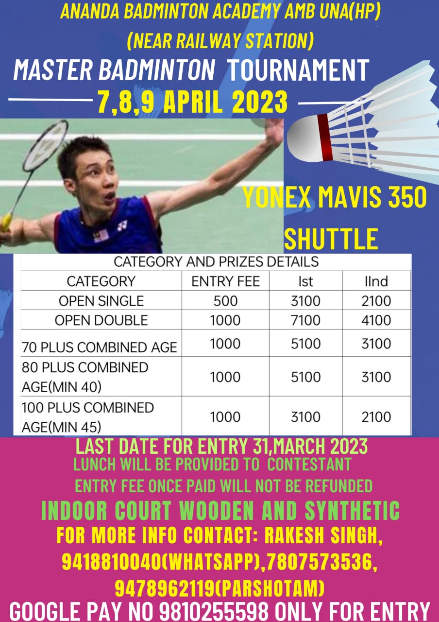 BADMINTON TOURNAMENTS 2023 Badmintonpb