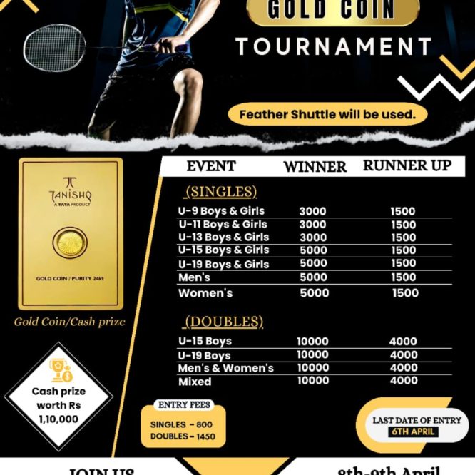 Smash2Play Golden Coin Badminton Tournament