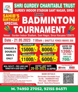 Mens Badminton Tournament - Sant Nagar