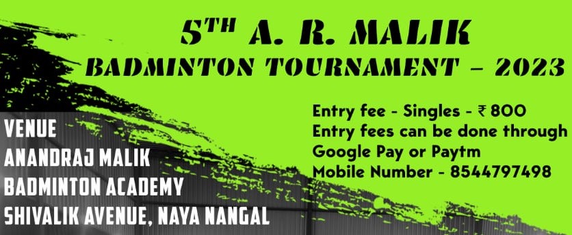 5th AR Malik Badminton Tournament 2023-TN