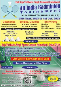 All India Badminton Tournament Kumarhatti-Shimla