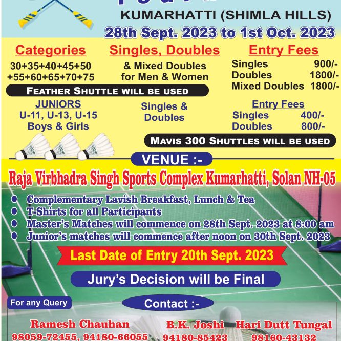 All India Badminton Tournament Kumarhatti-Shimla