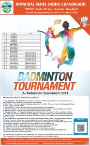 2nd Badminton Tournament 2023 Chandigarh
