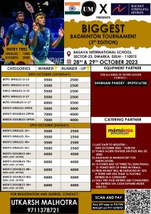3rd Badminton Tournament Delhi