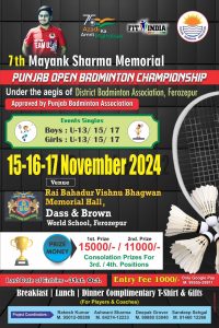 7th Mayank Mem. Badminton Championship 2024