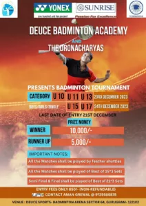 Deuce Badminton Tournament Gurugram