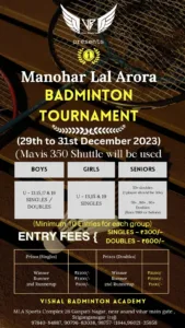 Manohar Lal Arora Badminton Tournament, Sriganganagar