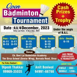 Open Badminton Tournament Sirsa_TN