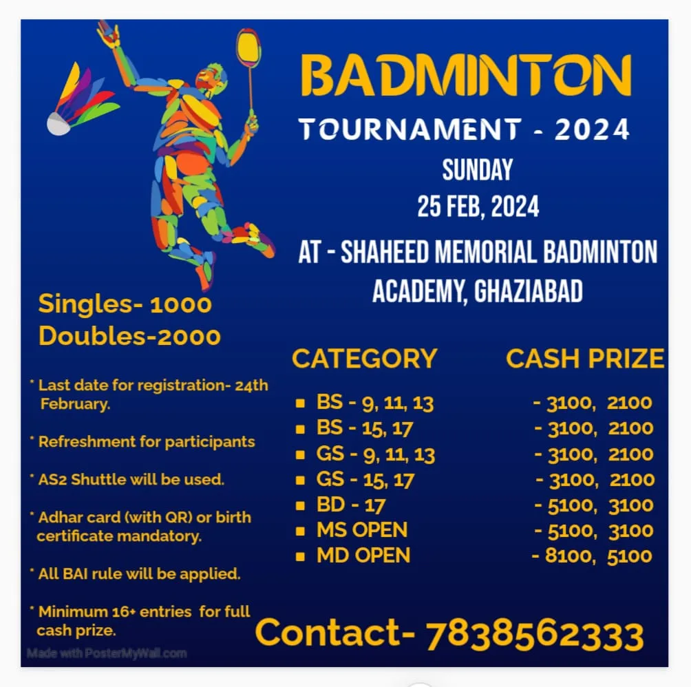 Ghaziabad Badminton Tournament 2024