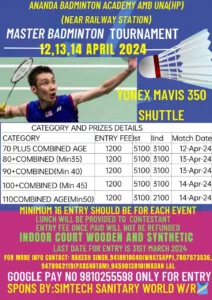 Masters Badminton Tournament Amb HP