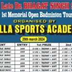 1st Late Dr.Bhagat Singh Saini Mem Open Badminton Tournament_TN