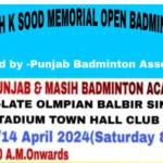2nd Llate SK Sood Memorial Badminton Tournament