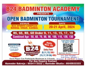 B24 Open Badminton Tournament