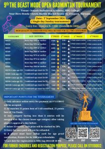 9th The Beast Mode Open Badminton Tournament