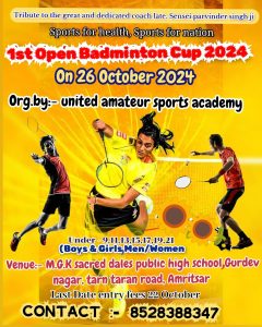 1st Open Badminton Cup 2024 Amritsar