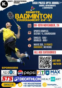 KOMPTE Badminton Tournament Chandigarh