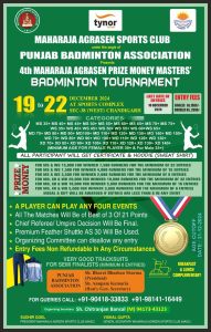 4th Maharaja Agrasen Prize Money Masters Badminton Tournament