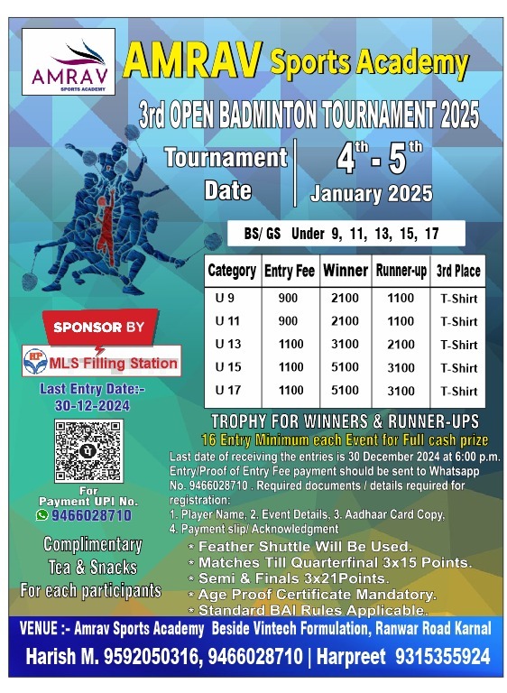 3rd Open Badminoton Tournament 2025