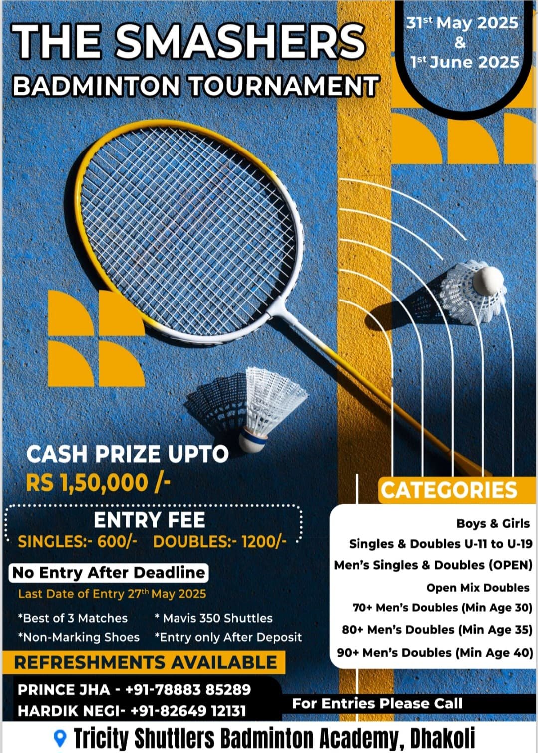 THE SMASHERS BADMINTON TOURNAMENT - Badmintonpb