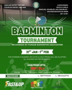 Badminton Tournament Ludhiana 31 Jan